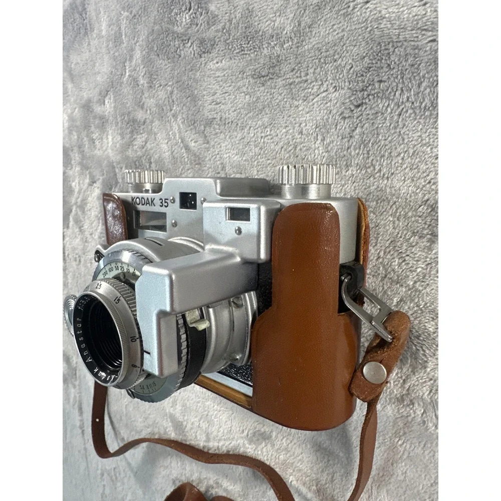 Vintage Kodak 35 Rangefinder Camera with Leather Field Case Box (untested)